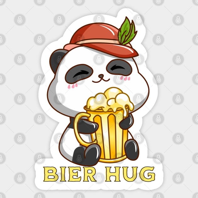 Oktoberfest Bier Hug Panda Pun Sticker by HolidayBug